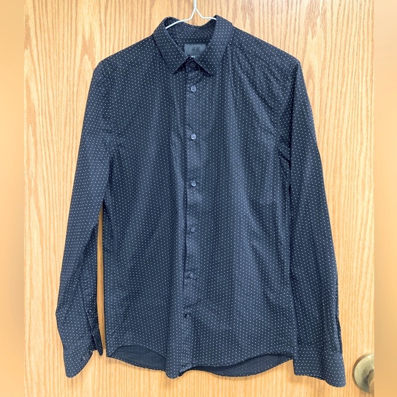 H&M Other - Men’s size small black shirt with small white polka dots.